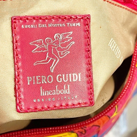 Piero Guidi Lineabold Angeli Del Nostro Tempo Pink Hobo Medium Bag Made In ITaly - Picture 11 of 12
